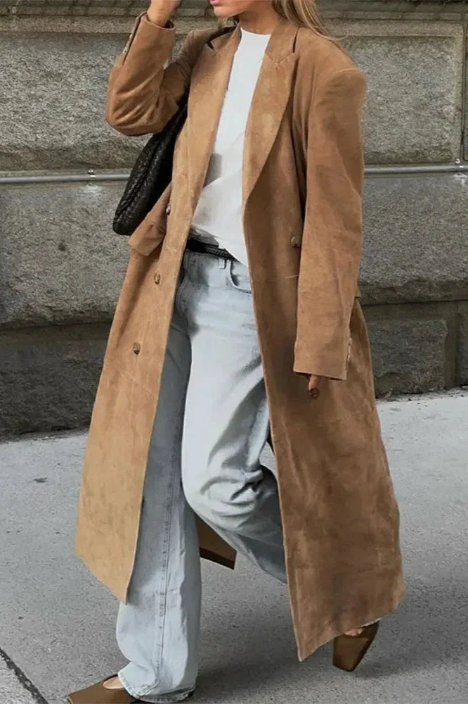 Paige | Suede Oversized Trench Coat