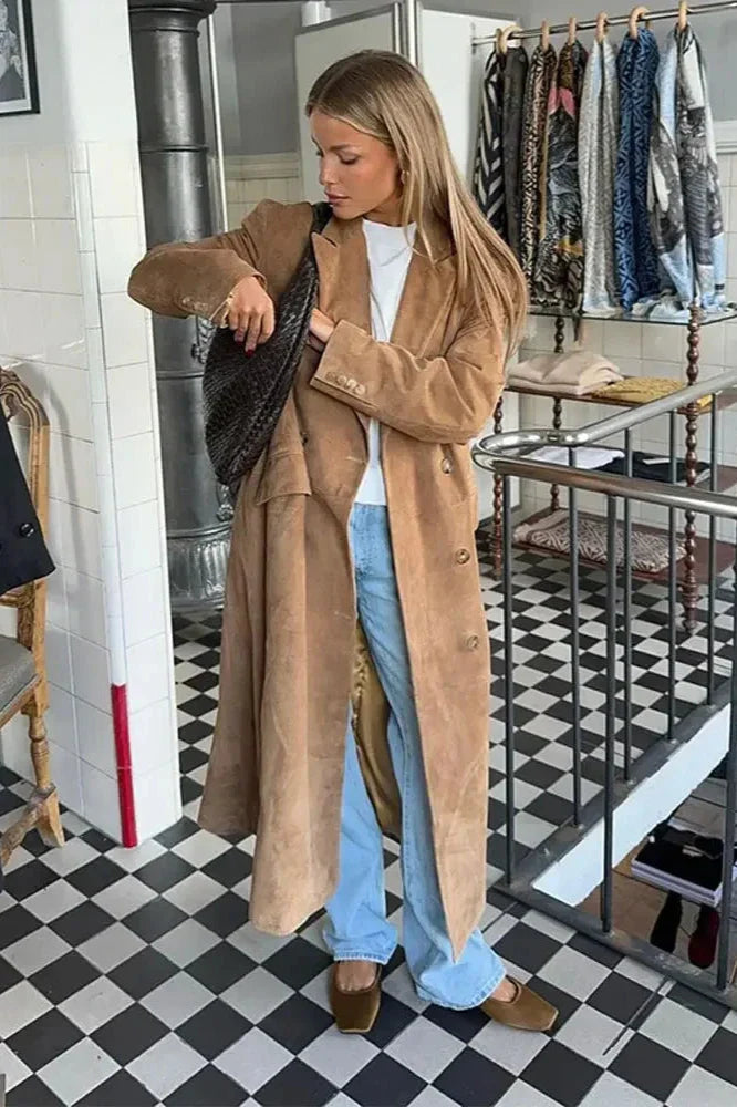 Paige | Suede Oversized Trench Coat