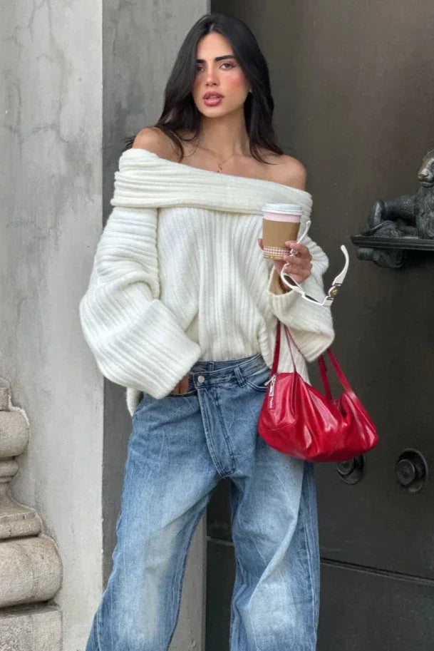 Nell | Off-Shoulder Knit Pullover