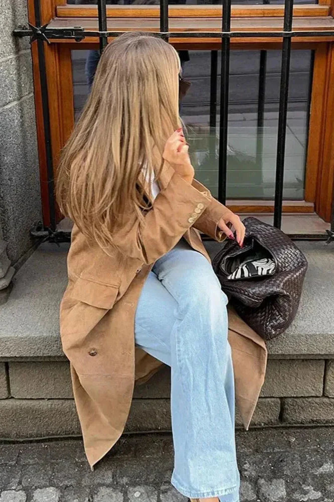 Paige | Suede Oversized Trench Coat