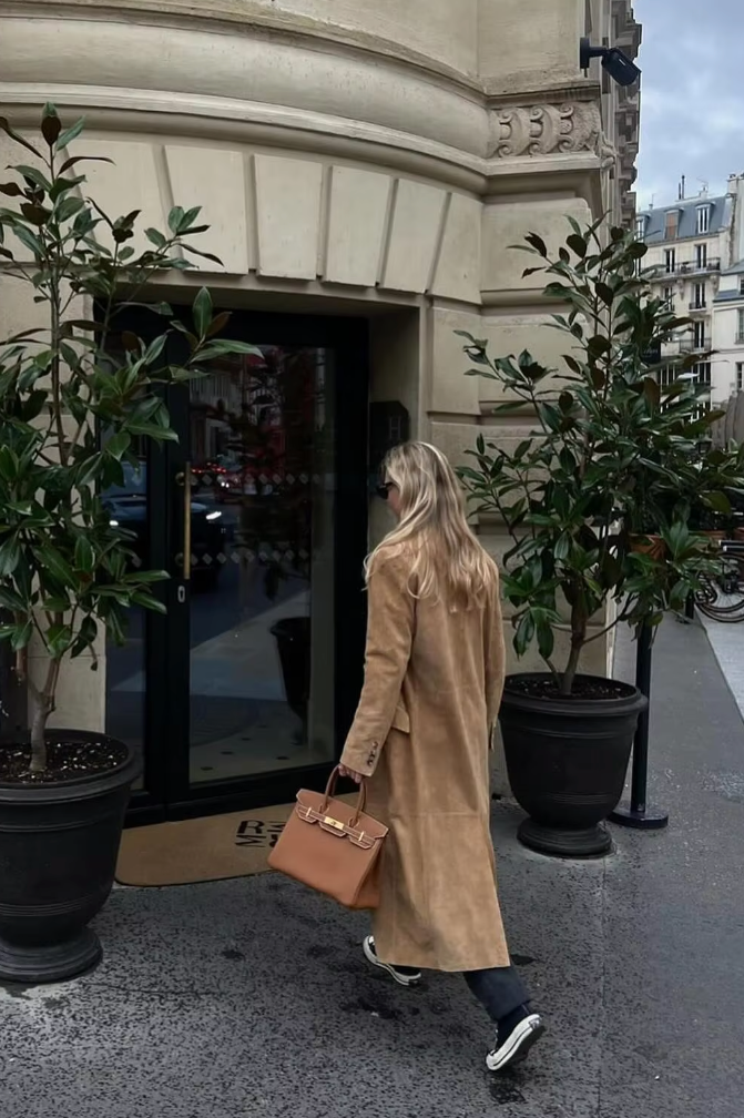 Paige | Suede Oversized Trench Coat