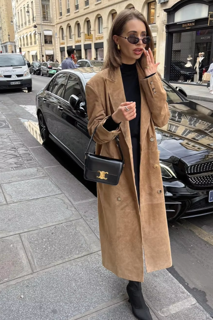 Paige | Suede Oversized Trench Coat