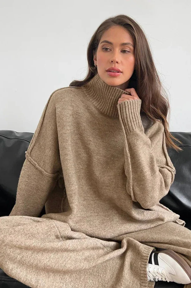 Rosalie| Knitted Turtleneck & Trouser Set