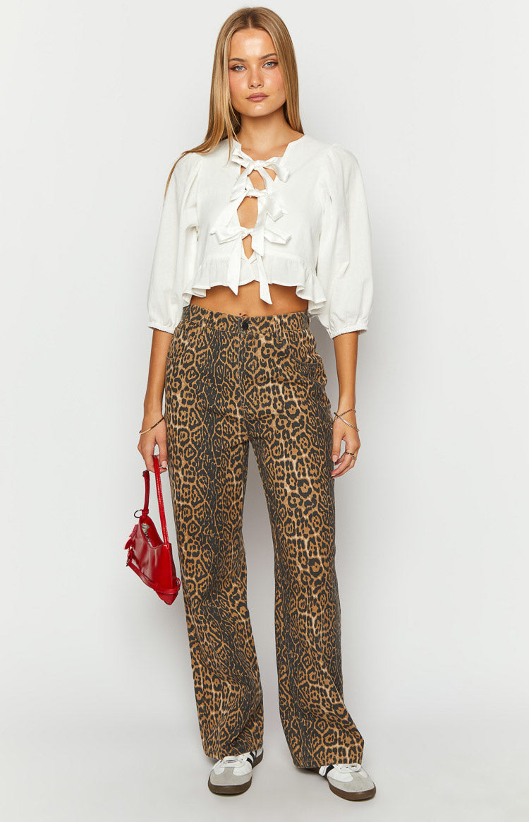 Isadora- Leopard Print Straight Fit Jeans