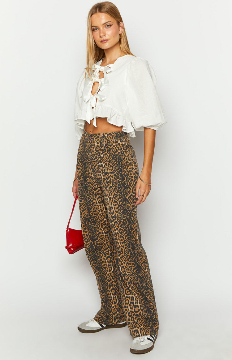 Isadora- Leopard Print Straight Fit Jeans