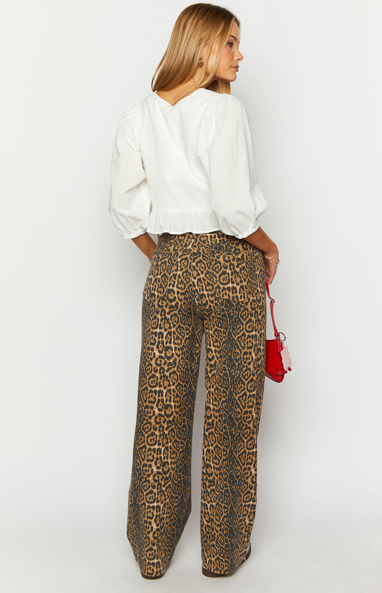 Isadora- Leopard Print Straight Fit Jeans